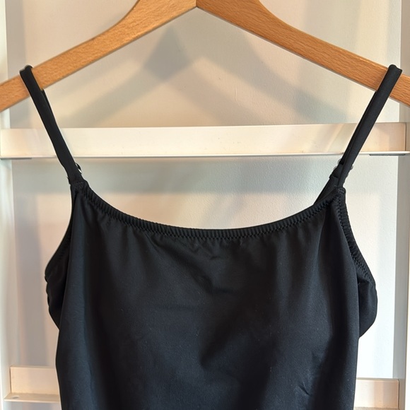 Garnet Hill — Elegant, classic, simple black one-piece swim suit - Picture 3 of 12